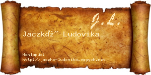 Jaczkó Ludovika névjegykártya